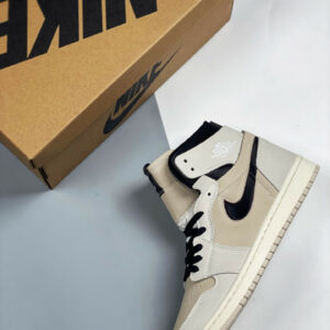 Air Jordan 1 High Zoom CMFT White Black-Light Orewood Brown For Sale