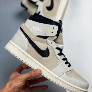 Air Jordan 1 High Zoom CMFT White Black-Light Orewood Brown For Sale