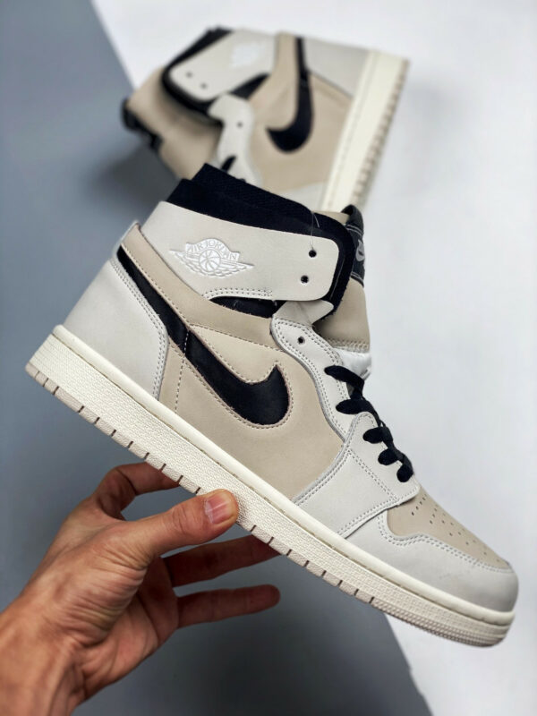 Air Jordan 1 High Zoom CMFT White Black-Light Orewood Brown For Sale