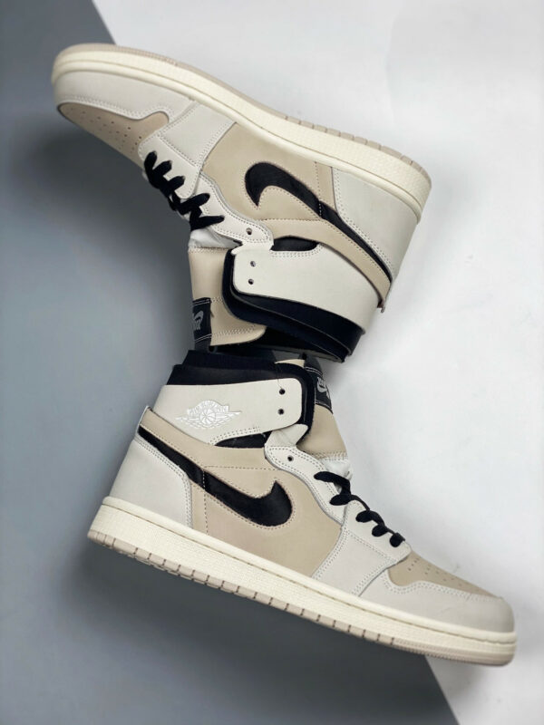 Air Jordan 1 High Zoom CMFT White Black-Light Orewood Brown For Sale