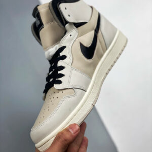 Air Jordan 1 High Zoom CMFT White Black-Light Orewood Brown For Sale