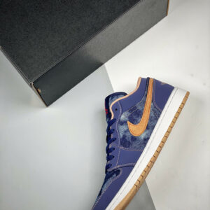 Air Jordan 1 Low Denim Midnight Navy University Red-White-Hemp For Sale