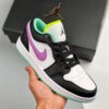 Air Jordan 1 Low GS White Black-Green Glow For Sale