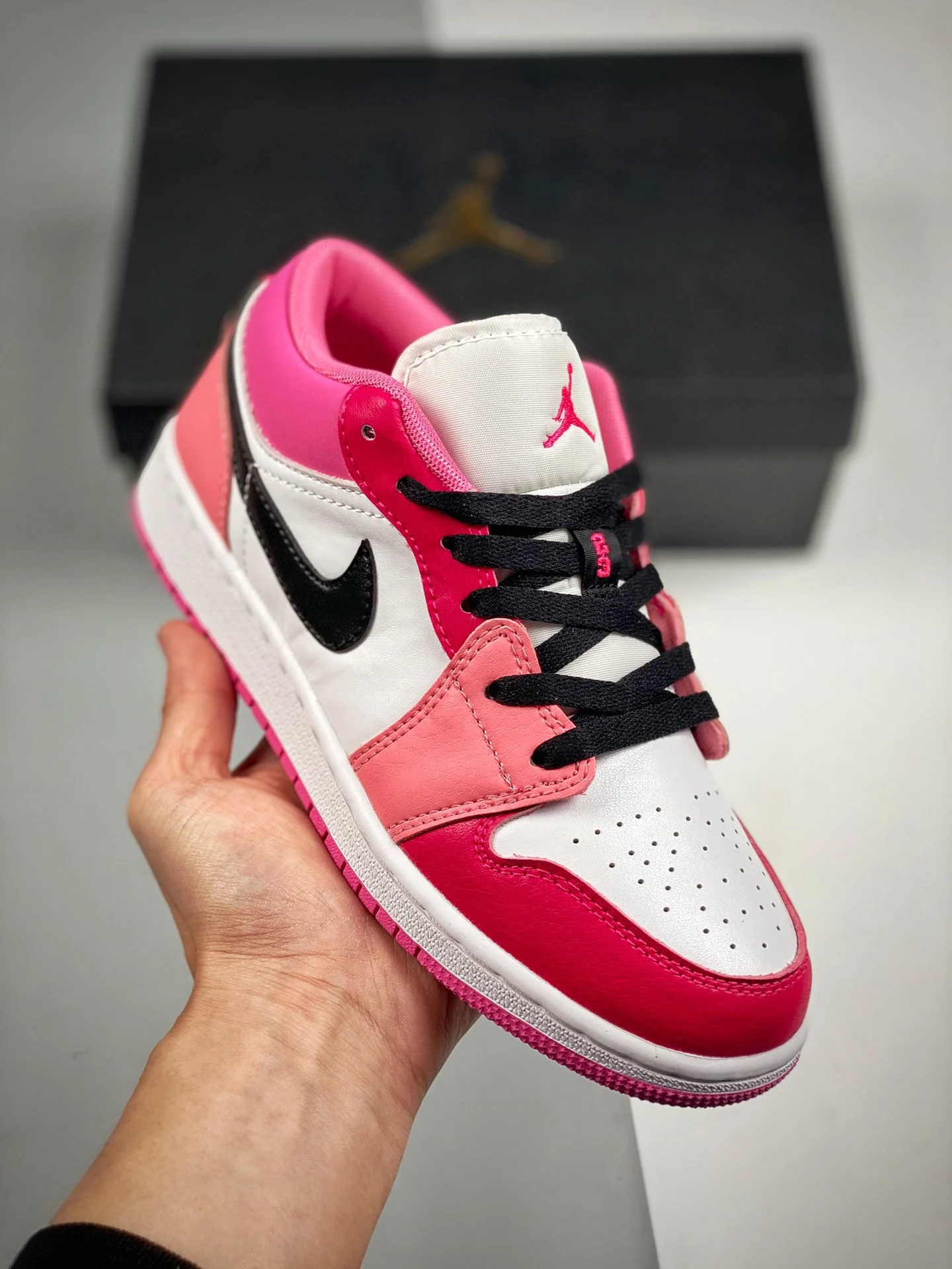 Air Jordan 1 Low Pink and Red 553560-162 For Sale