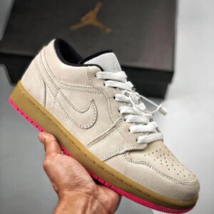 Air Jordan 1 Low White White-Gym Yellow-Hyper Pink