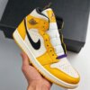 Air Jordan 1 Mid Lakers Yellow White Purple