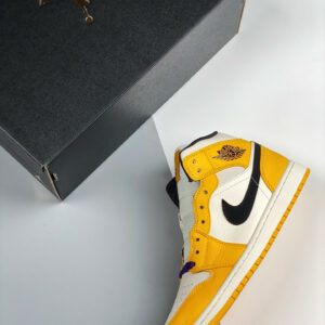 Air Jordan 1 Mid Lakers Yellow White Purple