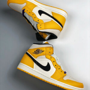 Air Jordan 1 Mid Lakers Yellow White Purple