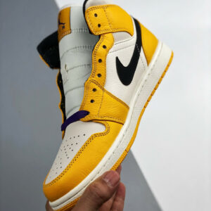 Air Jordan 1 Mid Lakers Yellow White Purple