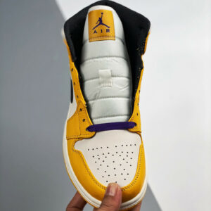 Air Jordan 1 Mid Lakers Yellow White Purple