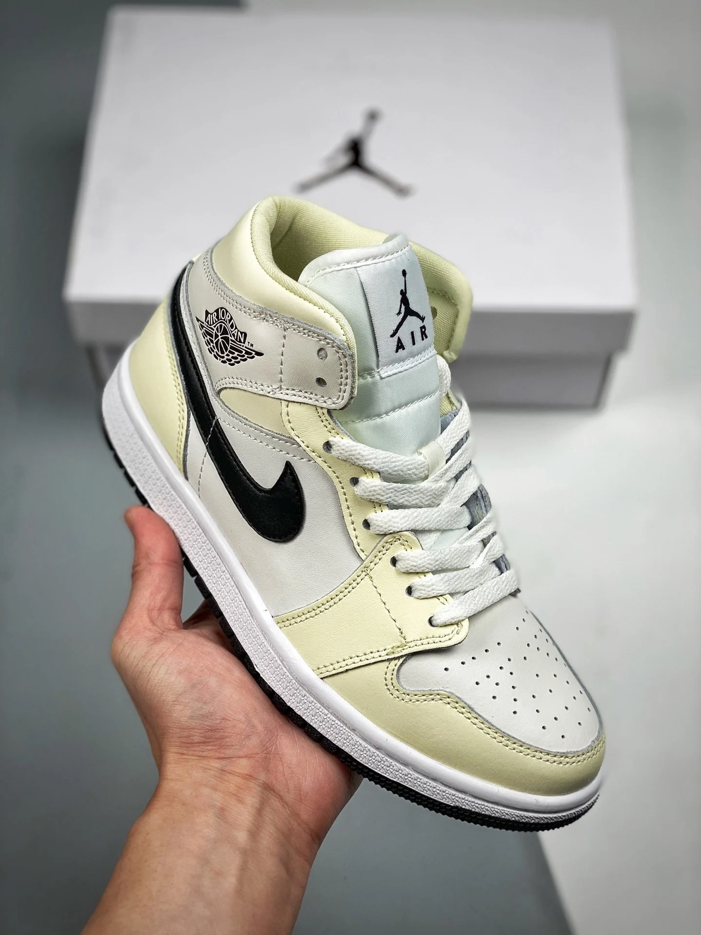 Air Jordan 1 Mid  Coconut Milk Black-White BQ6472-121 For Sale