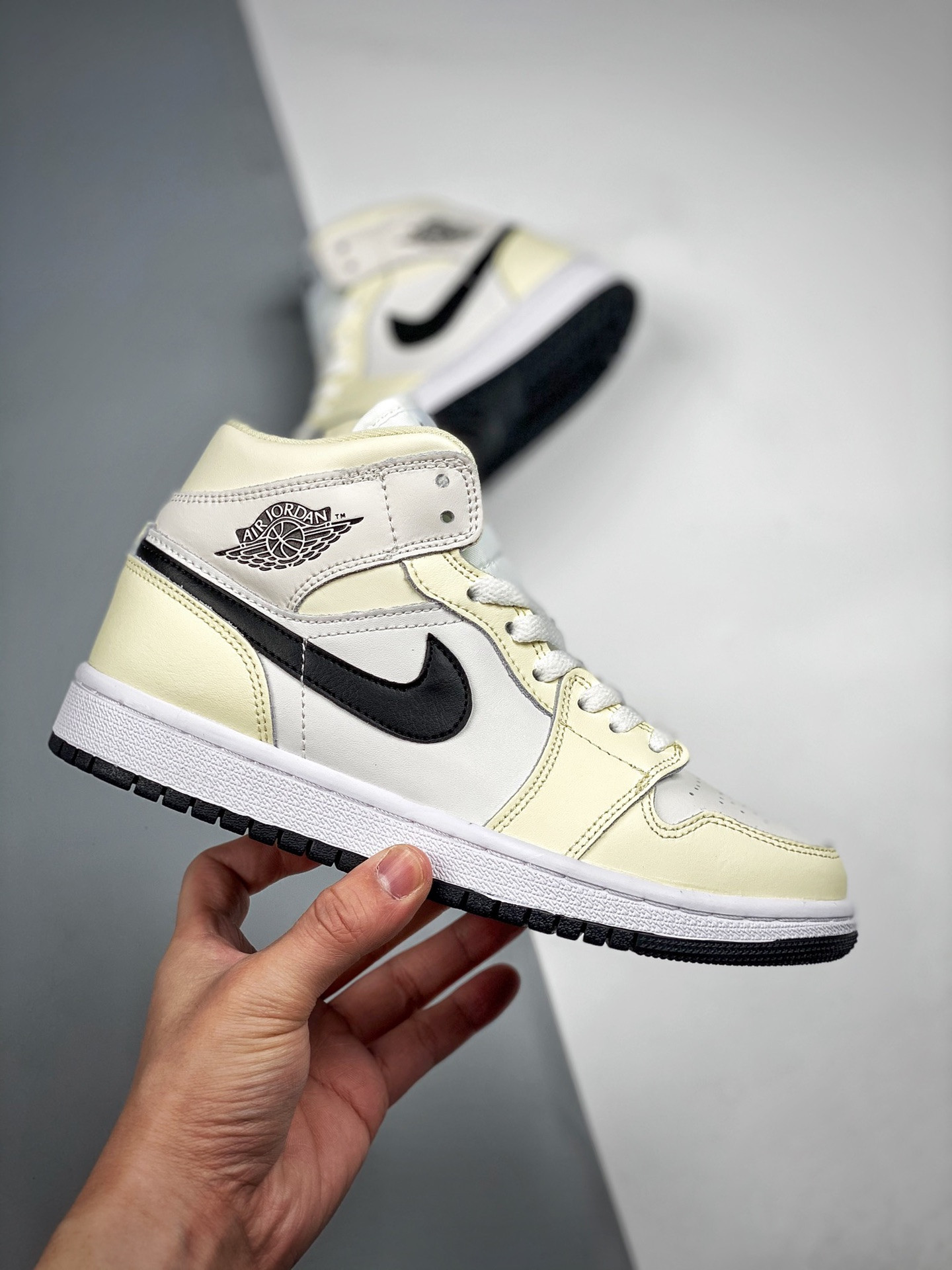 Air Jordan 1 Mid  Coconut Milk Black-White BQ6472-121 For Sale