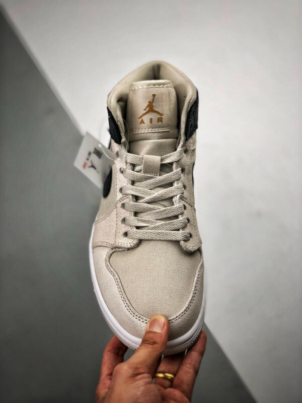 Air Jordan 1 Mid Light Bone Metallic Gold 554725-023 On Sale