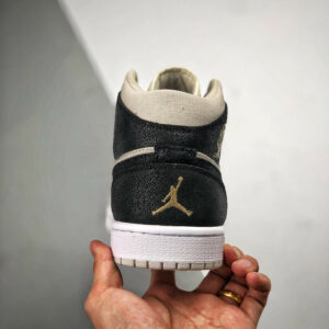 Air Jordan 1 Mid Light Bone Metallic Gold 554725-023 On Sale