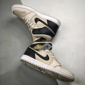 Air Jordan 1 Mid Light Bone Metallic Gold 554725-023 On Sale