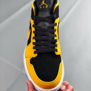 Air Jordan 1 Mid Reverse New Love Black Yellow On Sale