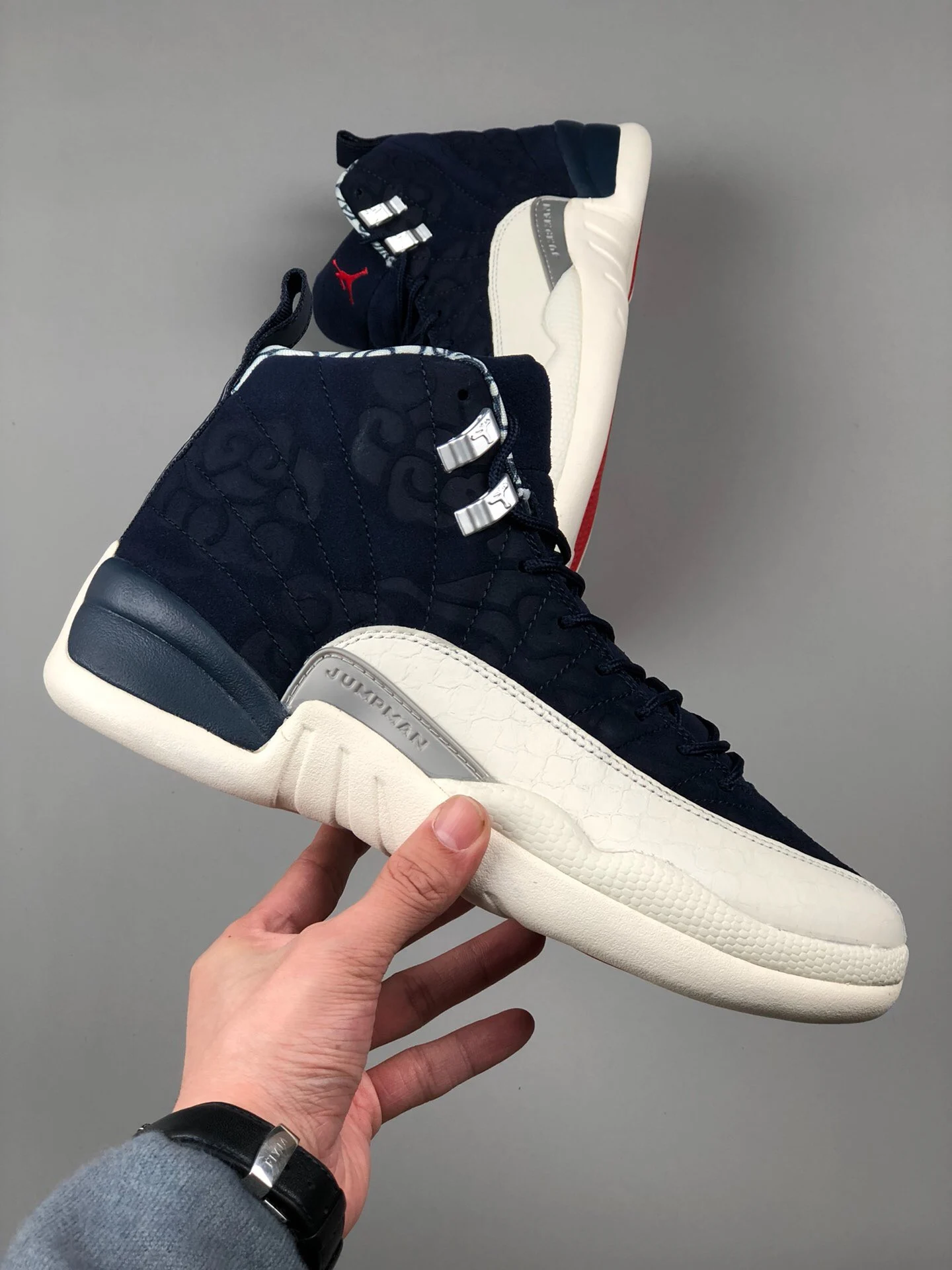 Air Jordan 12 International Flight College Navy Sail-University Red For Sale