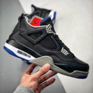 Air Jordan 4 Motorsport Away Black Game Royal-Matte Silver-White For Sale