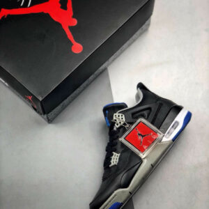 Air Jordan 4 Motorsport Away Black Game Royal-Matte Silver-White For Sale