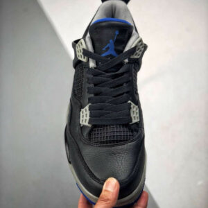 Air Jordan 4 Motorsport Away Black Game Royal-Matte Silver-White For Sale