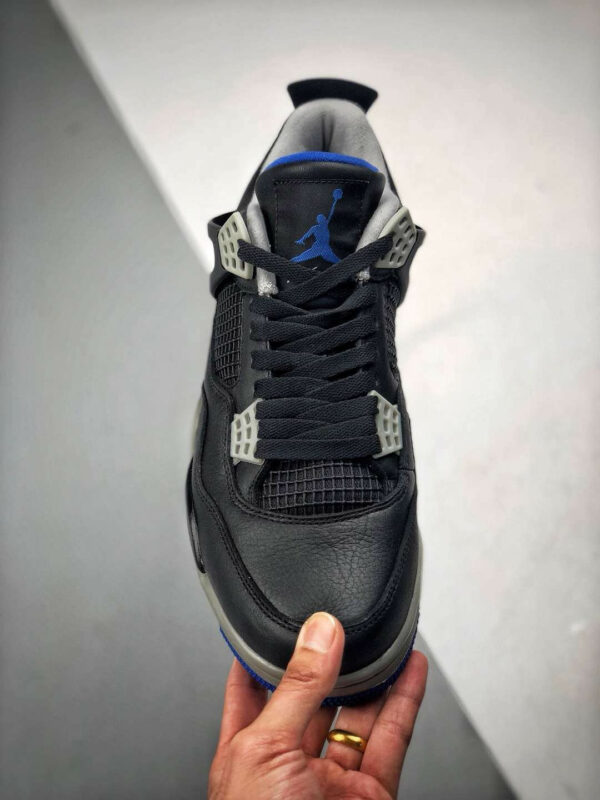 Air Jordan 4 Motorsport Away Black Game Royal-Matte Silver-White For Sale