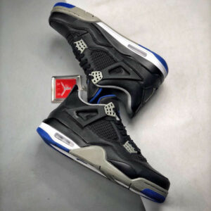 Air Jordan 4 Motorsport Away Black Game Royal-Matte Silver-White For Sale