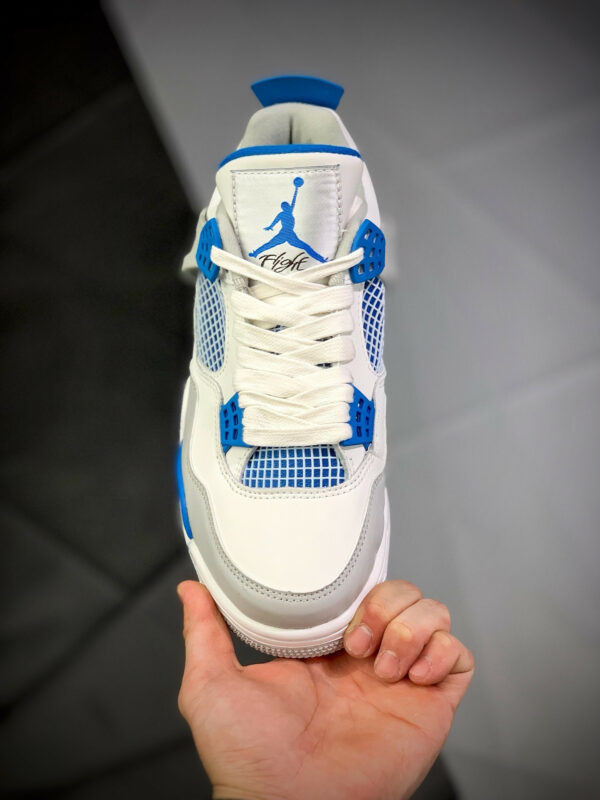 Air Jordan 4 Retro White Neutral Grey-Military Blue 308497-105 For Sale