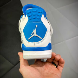 Air Jordan 4 Retro White Neutral Grey-Military Blue 308497-105 For Sale