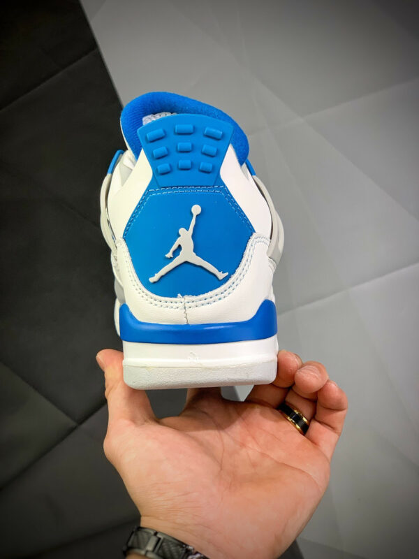 Air Jordan 4 Retro White Neutral Grey-Military Blue 308497-105 For Sale