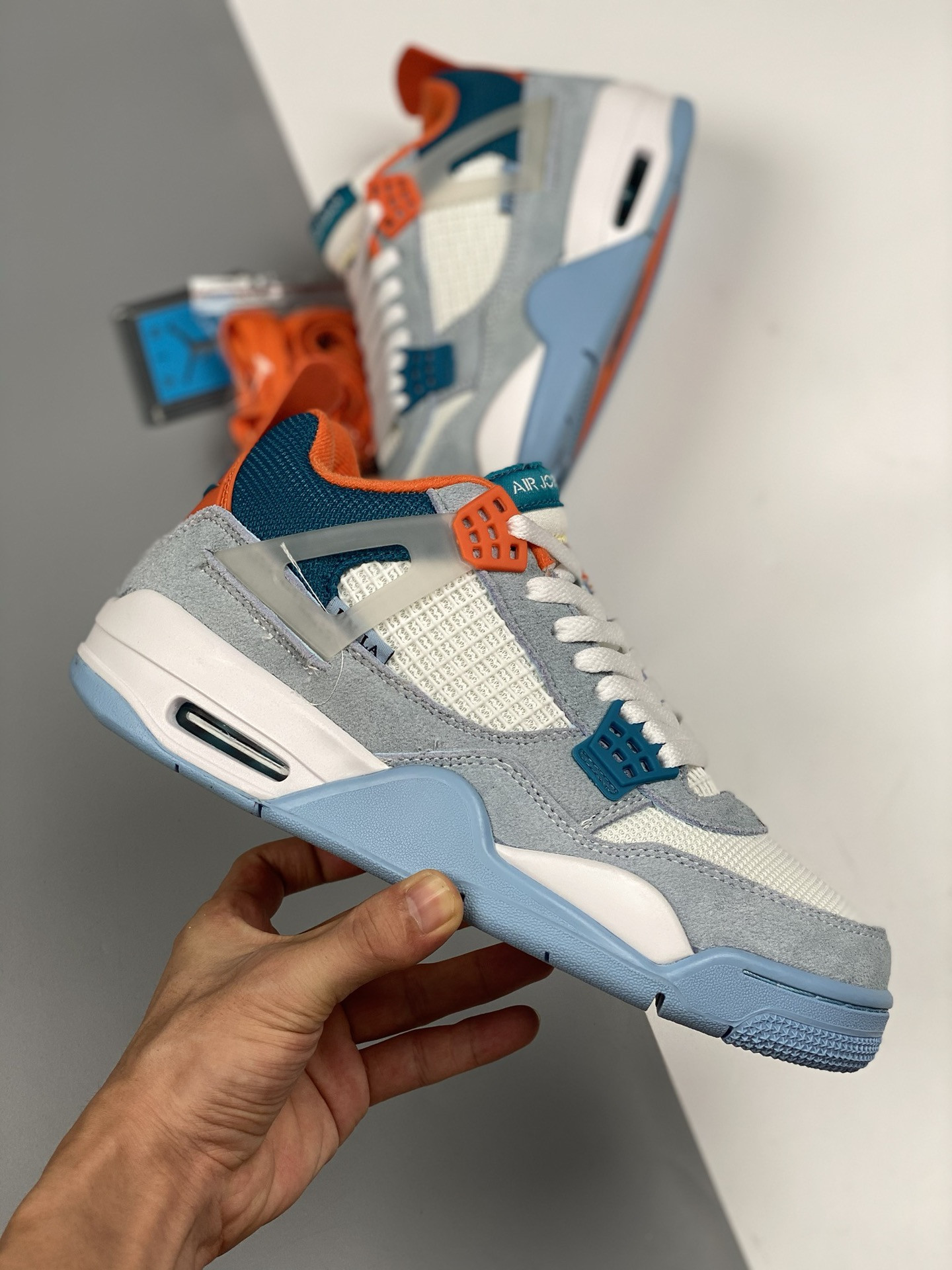 Air Jordan 4 White Blue Red For Sale