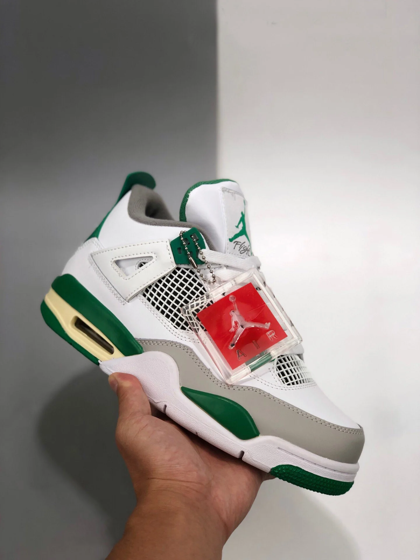 Air Jordan 4 White Pine Green-Neutral Grey-Muslin For Sale