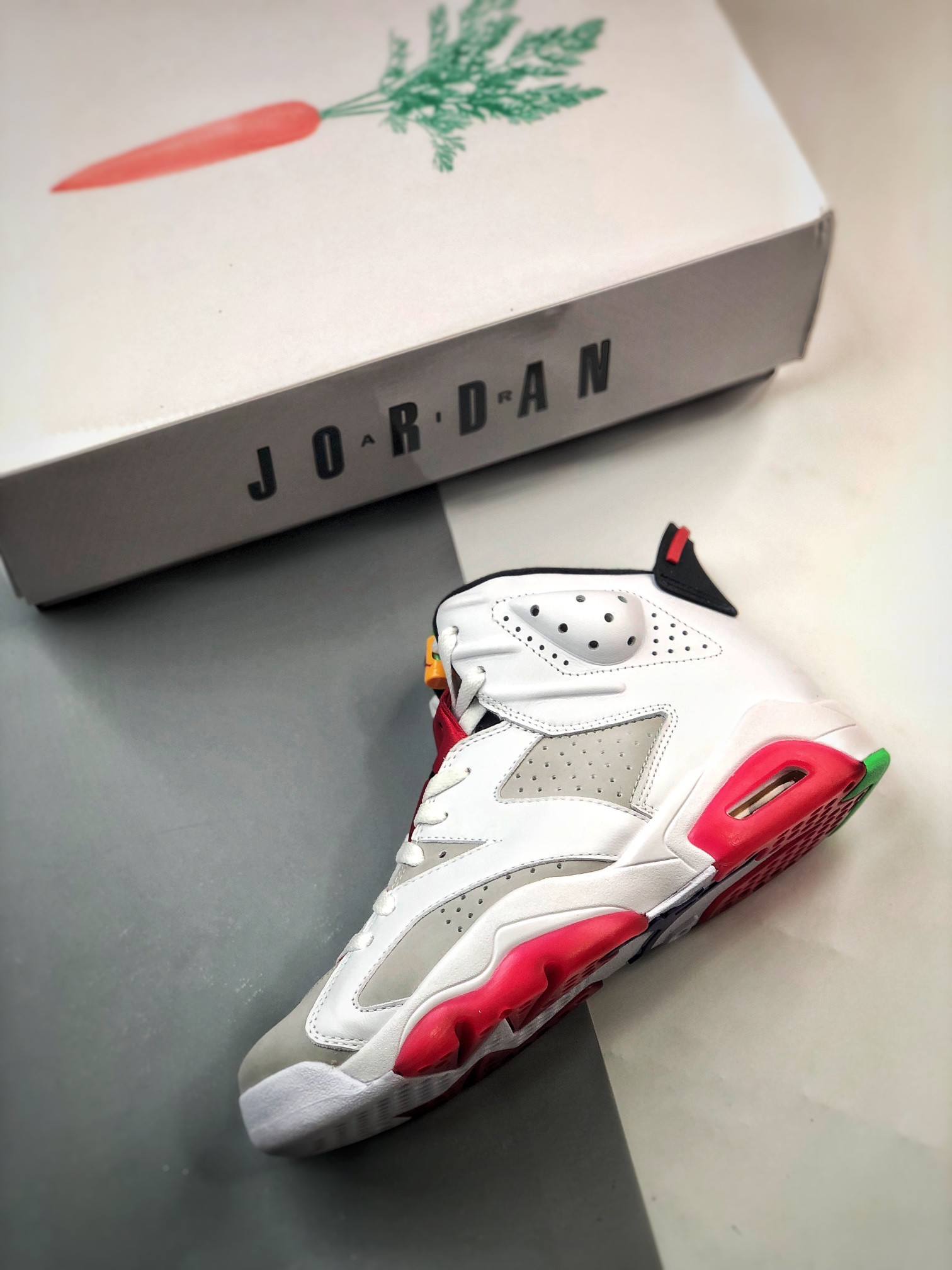 Air Jordan 6 Hare Neutral Grey White-True Red-Black For Sale