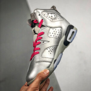 Air Jordan 6 Retro GS Valentines Day Metallic Silver Vivid Pink-Black For Sale