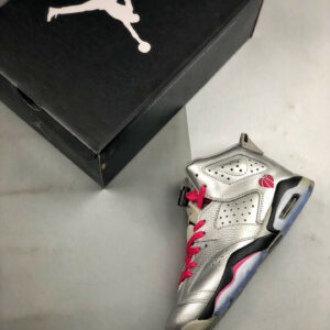 Air Jordan 6 Retro GS Valentines Day Metallic Silver Vivid Pink-Black For Sale