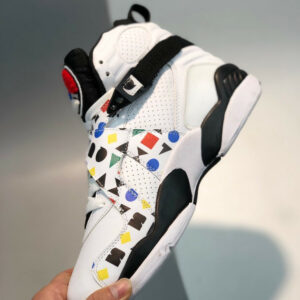 Air Jordan 8 Quai 54 White Black-Multi-Color For Sale