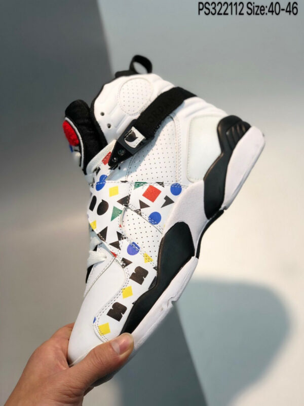 Air Jordan 8 Quai 54 White Black-Multi-Color For Sale