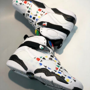 Air Jordan 8 Quai 54 White Black-Multi-Color For Sale