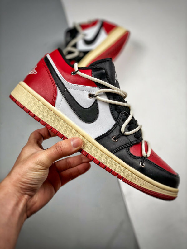 Custom Air Jordan 1 Low Black Red White For Sale