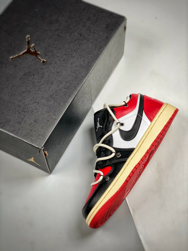 Custom Air Jordan 1 Low Black Red White For Sale