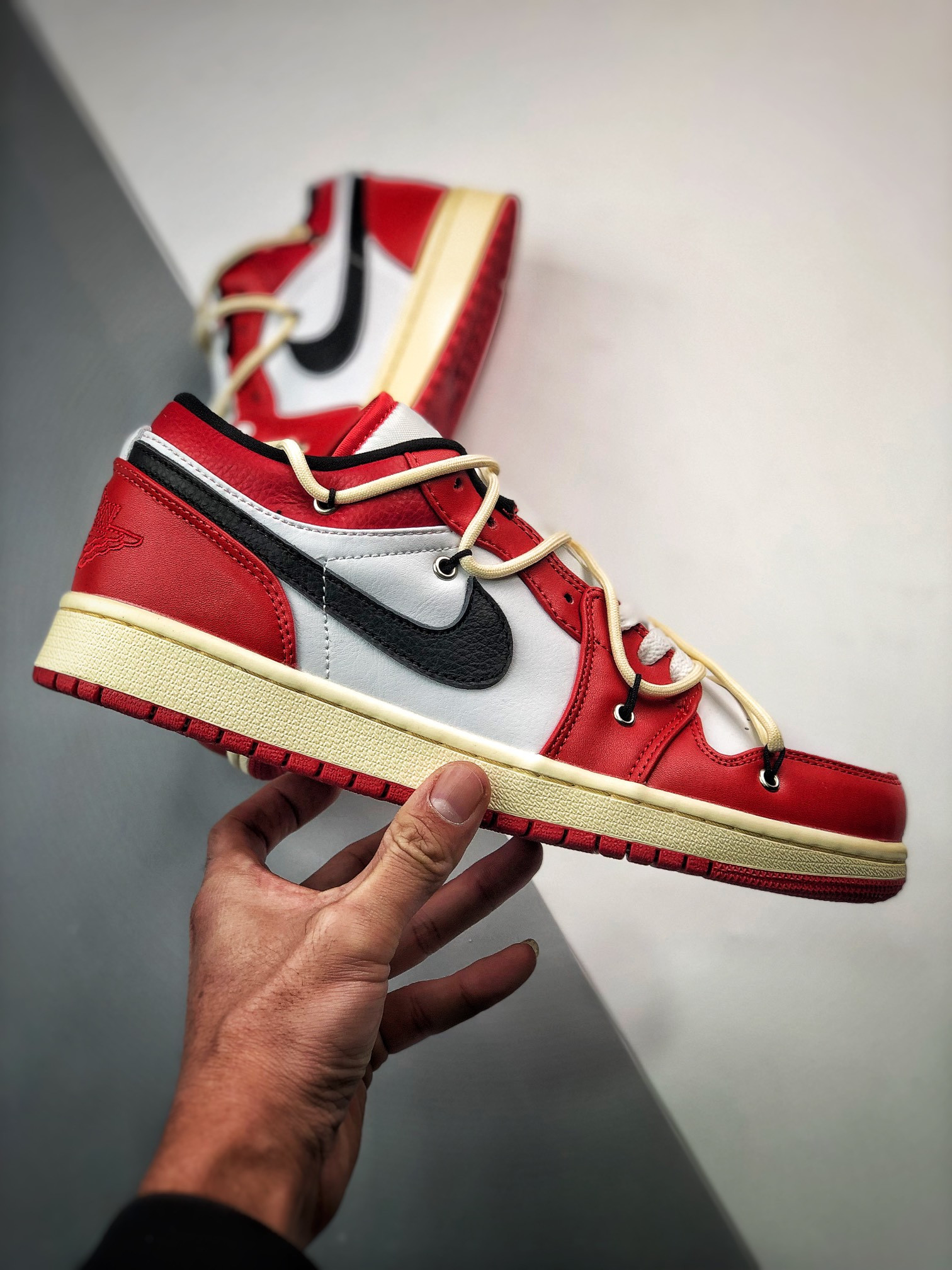 Custom Air Jordan 1 Low Chicago Red White For Sale