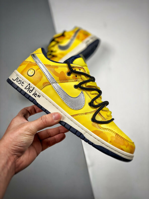 Custom Nike Dunk Low Retro Yellow Navy For Sale