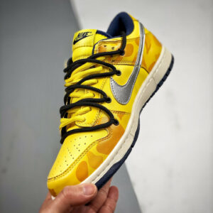 Custom Nike Dunk Low Retro Yellow Navy For Sale