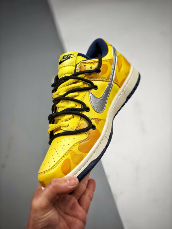 Custom Nike Dunk Low Retro Yellow Navy For Sale