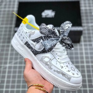 Custom x Nike Air Force 1 Low White Black For Sale