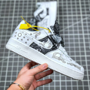 Custom x Nike Air Force 1 Low White Black For Sale