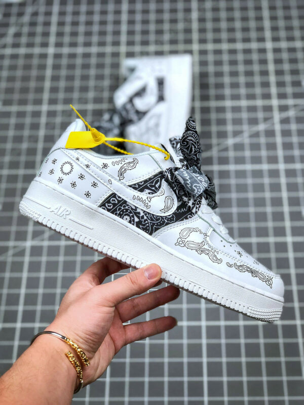 Custom x Nike Air Force 1 Low White Black For Sale