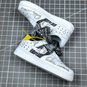 Custom x Nike Air Force 1 Low White Black For Sale