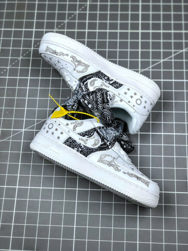 Custom x Nike Air Force 1 Low White Black For Sale