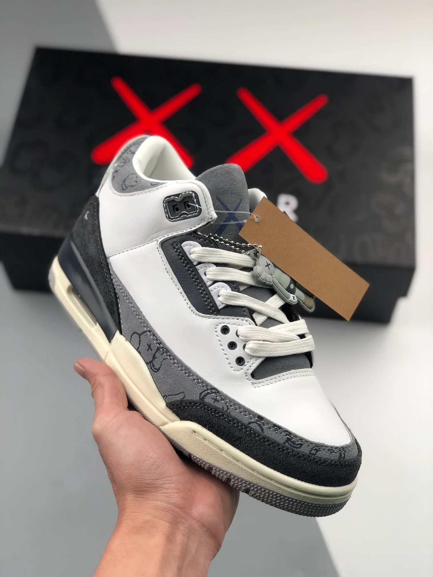 KAWS x Air Jordan 3 White Grey Black For Sale