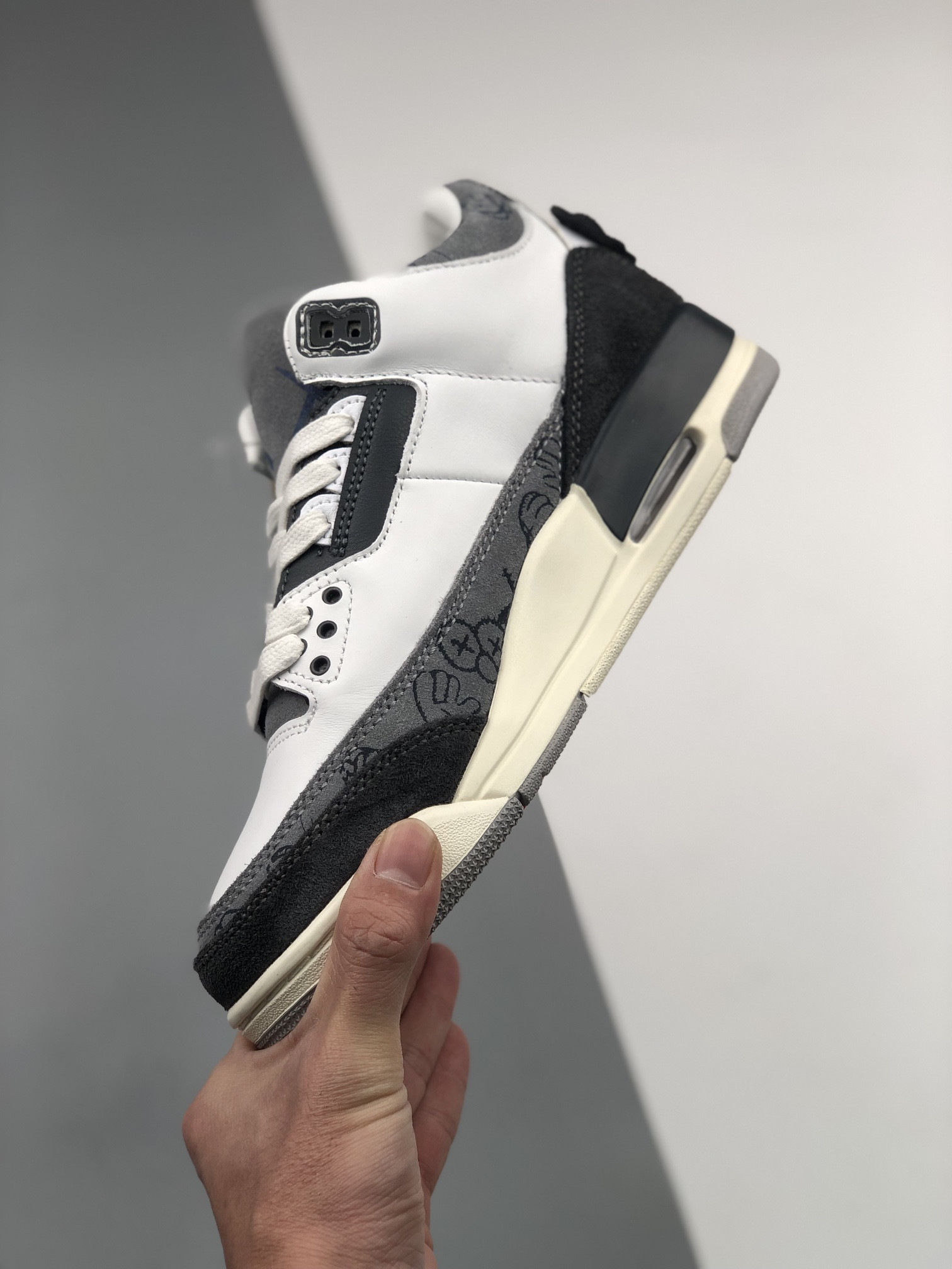 KAWS x Air Jordan 3 White Grey Black For Sale